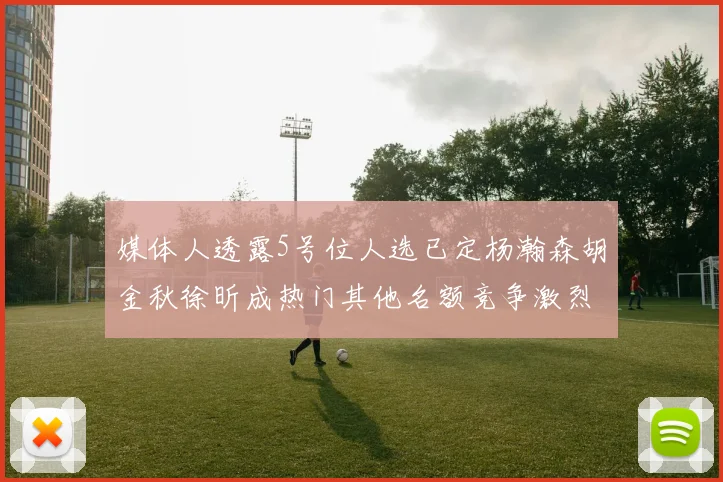 媒体人透露5号位人选已定杨瀚森胡金秋徐昕成热门其他名额竞争激烈