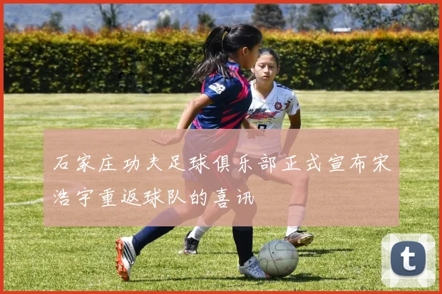 石家庄功夫足球俱乐部正式宣布宋浩宇重返球队的喜讯